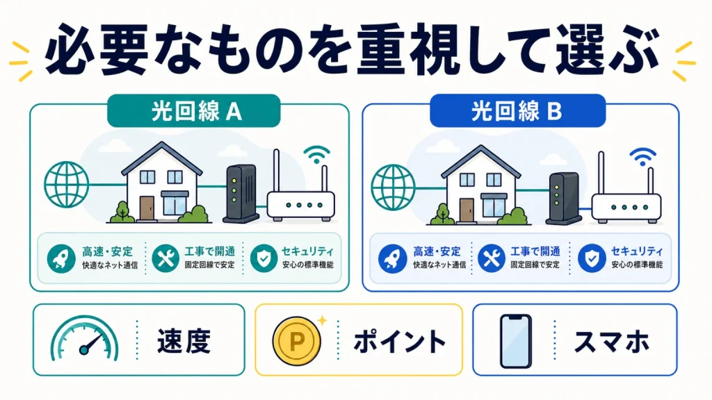 NURO光と楽天ひかりの魅力やサービスを比較！の要点を整理した図解