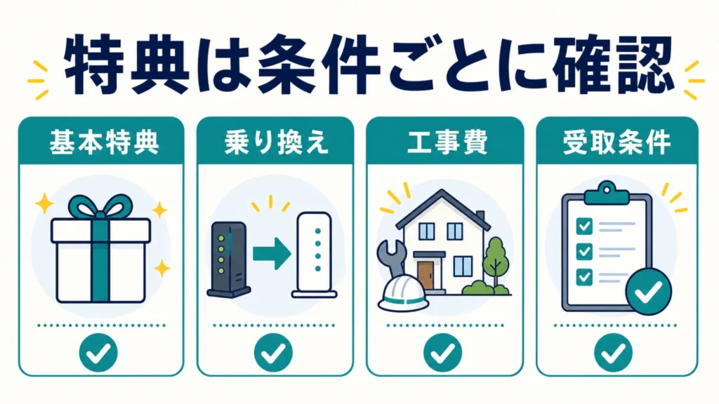 NURO光キャンペーンの総まとめ!全特典と受取方法の要点を整理した図解