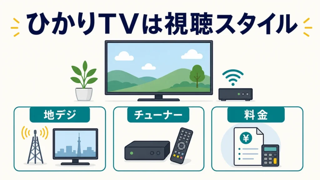 NURO光のひかりTV料金と注意点！地デジとの違いも解説の要点を整理した図解