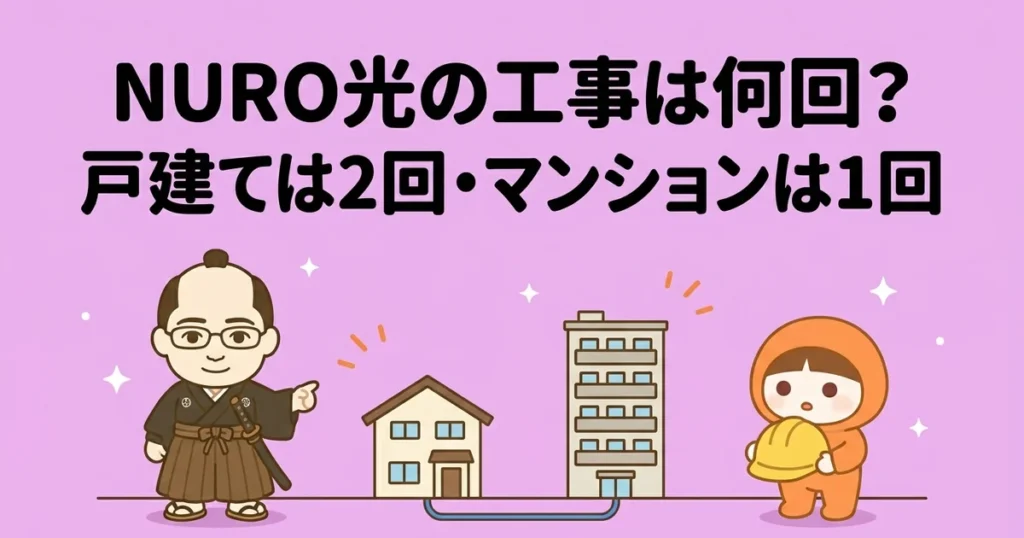NURO光の工事は何回？戸建ては2回・マンションは1回の流れ